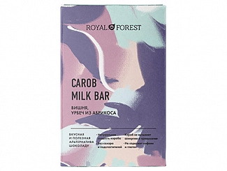 ROYAL FOREST CAROB MILK BAR Вишня, урбеч абрикосовый, 50 г х 4 шт.