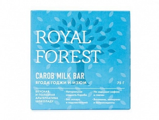 ROYAL FOREST CAROB MILK BAR (ягоды годжи и изюм), 75 г х 4 шт.