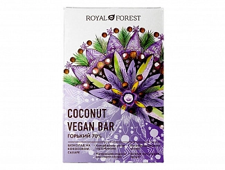 Веганский горький шоколад 70% Vegan Coconut Bar, 50 гр